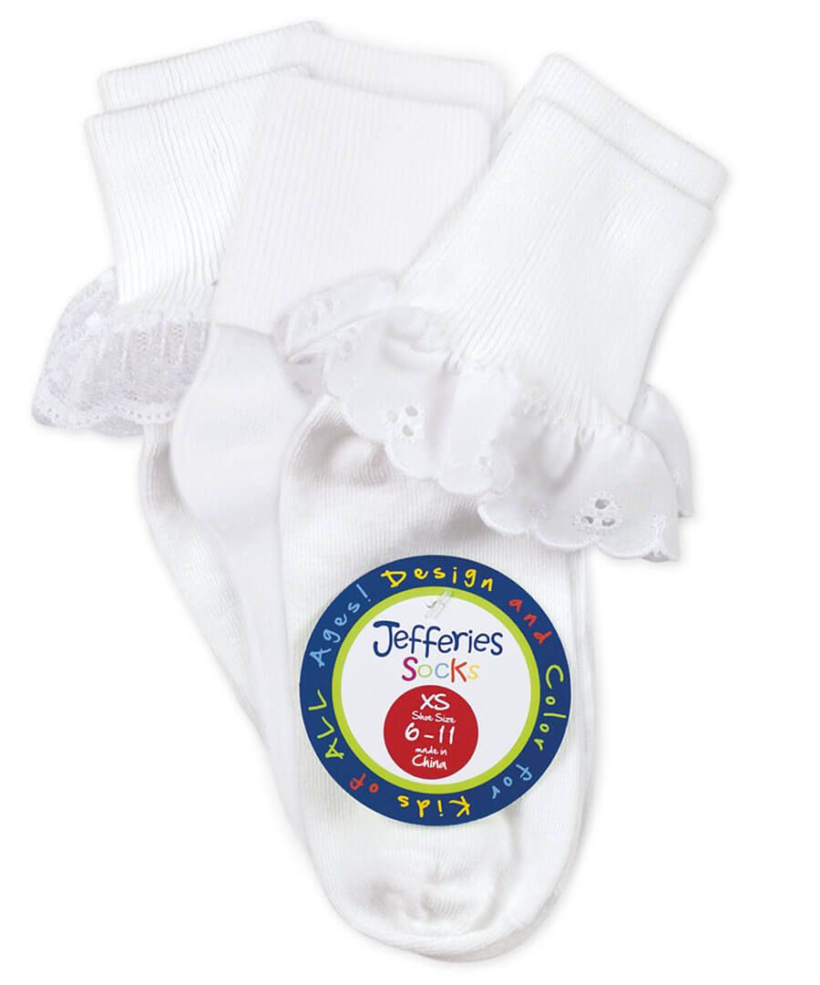Lace 3 Pair Pack Socks in White