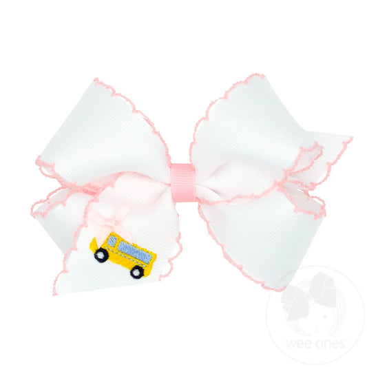 School Bus Moonstitch Medium Bow - Doodlebug's Children's Boutique