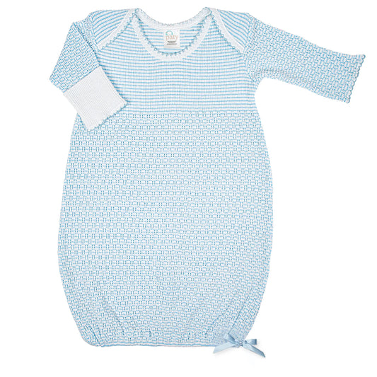 Solid Blue Overlap Shoulder Gown - Doodlebug's Children's Boutique