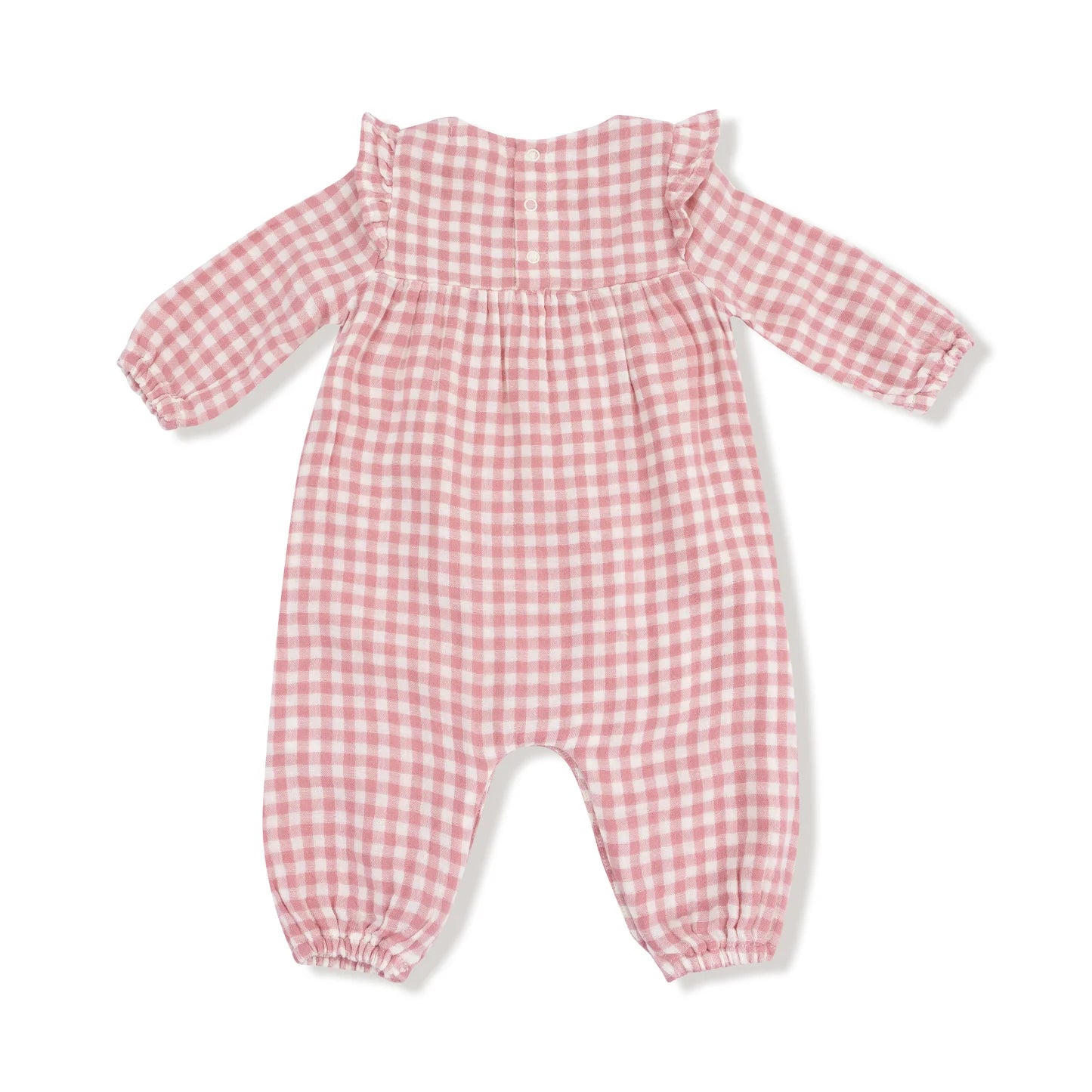 Rose Pink Plaid Ruffle Sleeve Romper - Doodlebug's Children's Boutique