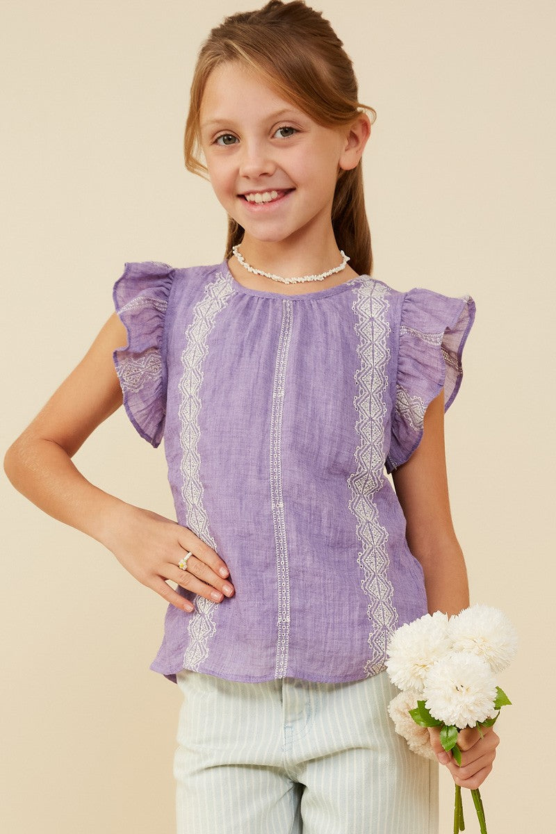 Eyelet Embroidered Ruffle Tank - Doodlebug's Children's Boutique