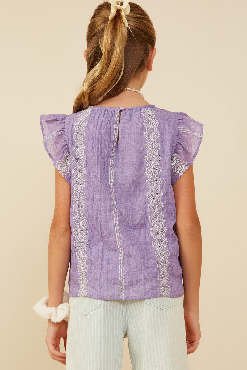 Eyelet Embroidered Ruffle Tank - Doodlebug's Children's Boutique