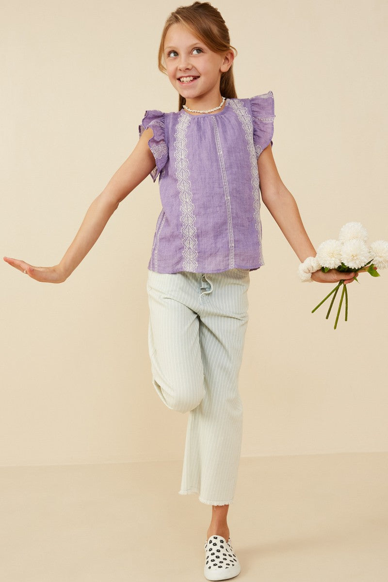 Eyelet Embroidered Ruffle Tank - Doodlebug's Children's Boutique