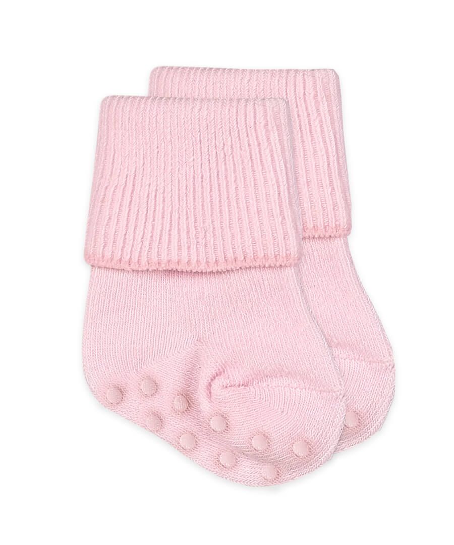 Organic Cotton Turn Cuff Socks in Pink - Doodlebug's Children's Boutique