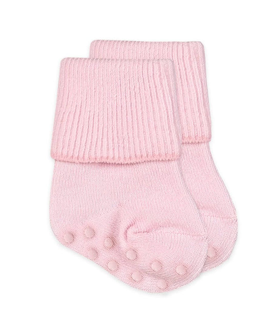 Organic Cotton Turn Cuff Socks in Pink
