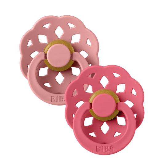 Boheme Pacifier 2 Pack in Dusty Pink and Coral