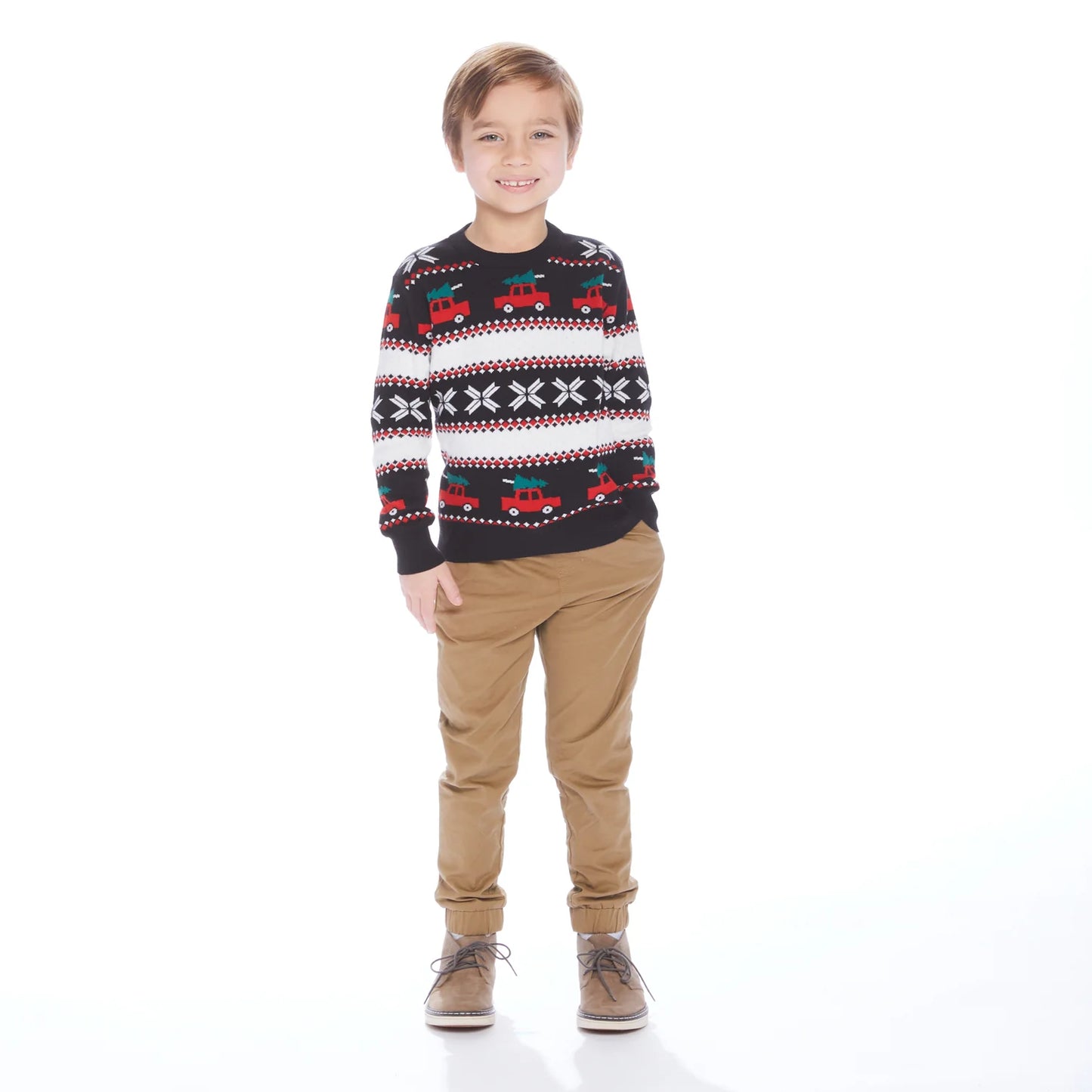 Holiday Truck Jacquard Sweater Set  - Doodlebug's Children's Boutique