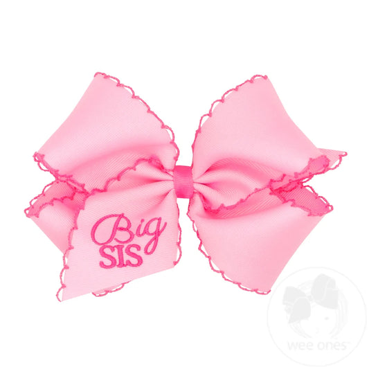 Pink Big Sis Moonstitch King Bow - Doodlebug's Children's Boutique