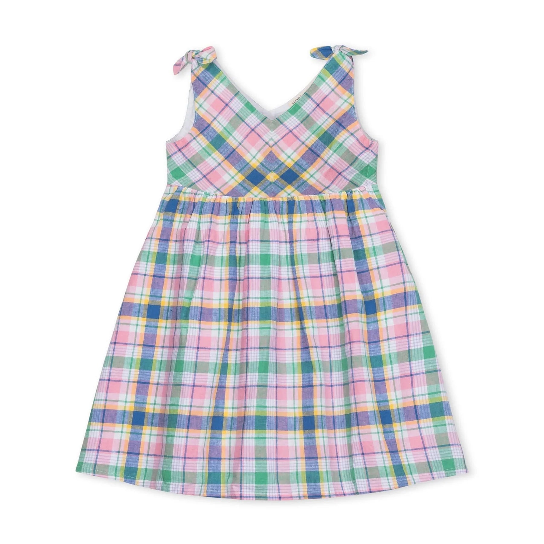 Flower Show Plaid Bow Shoulder Swing Dress - Doodlebug's Children's Boutique