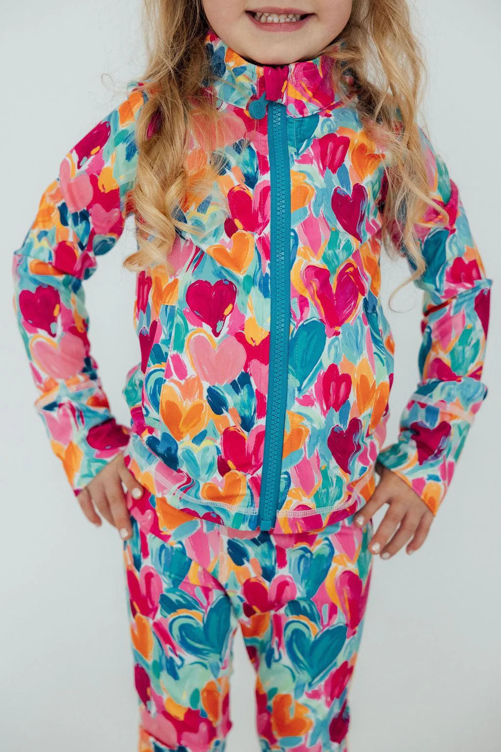 Heart Hustle Full-Zip Ruffle Active Jacket - Doodlebug's Children's Boutique