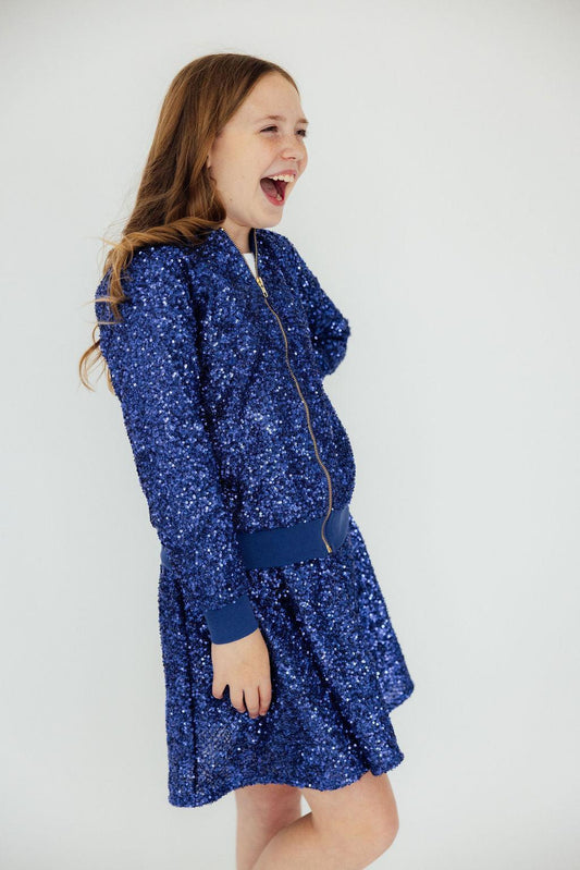 Royal Blue Sequin Jacket - Doodlebug's Children's Boutique