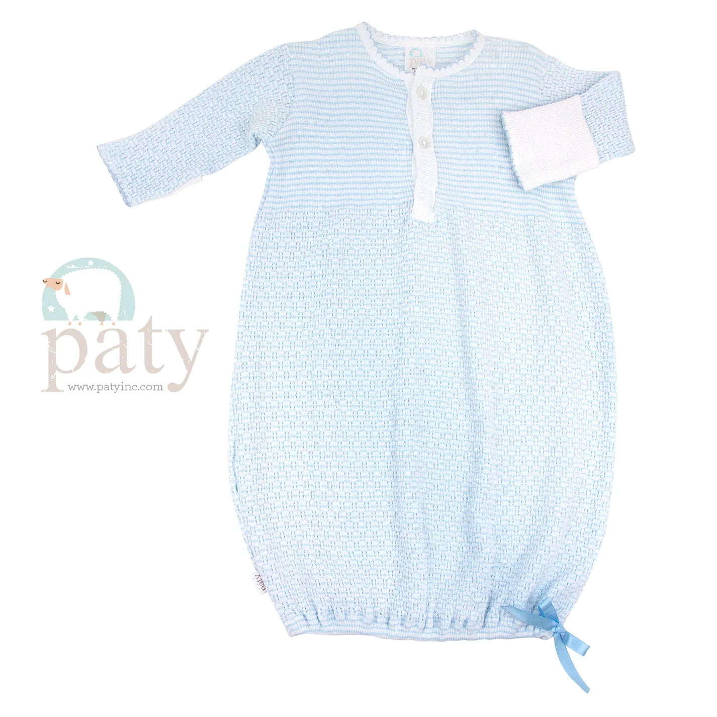 Blue Stripe Button Front Gown - Doodlebug's Children's Boutique