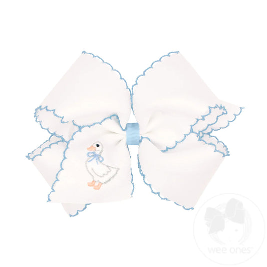 King Goose Embroidered Moonstitch Bow - Doodlebug's Children's Boutique