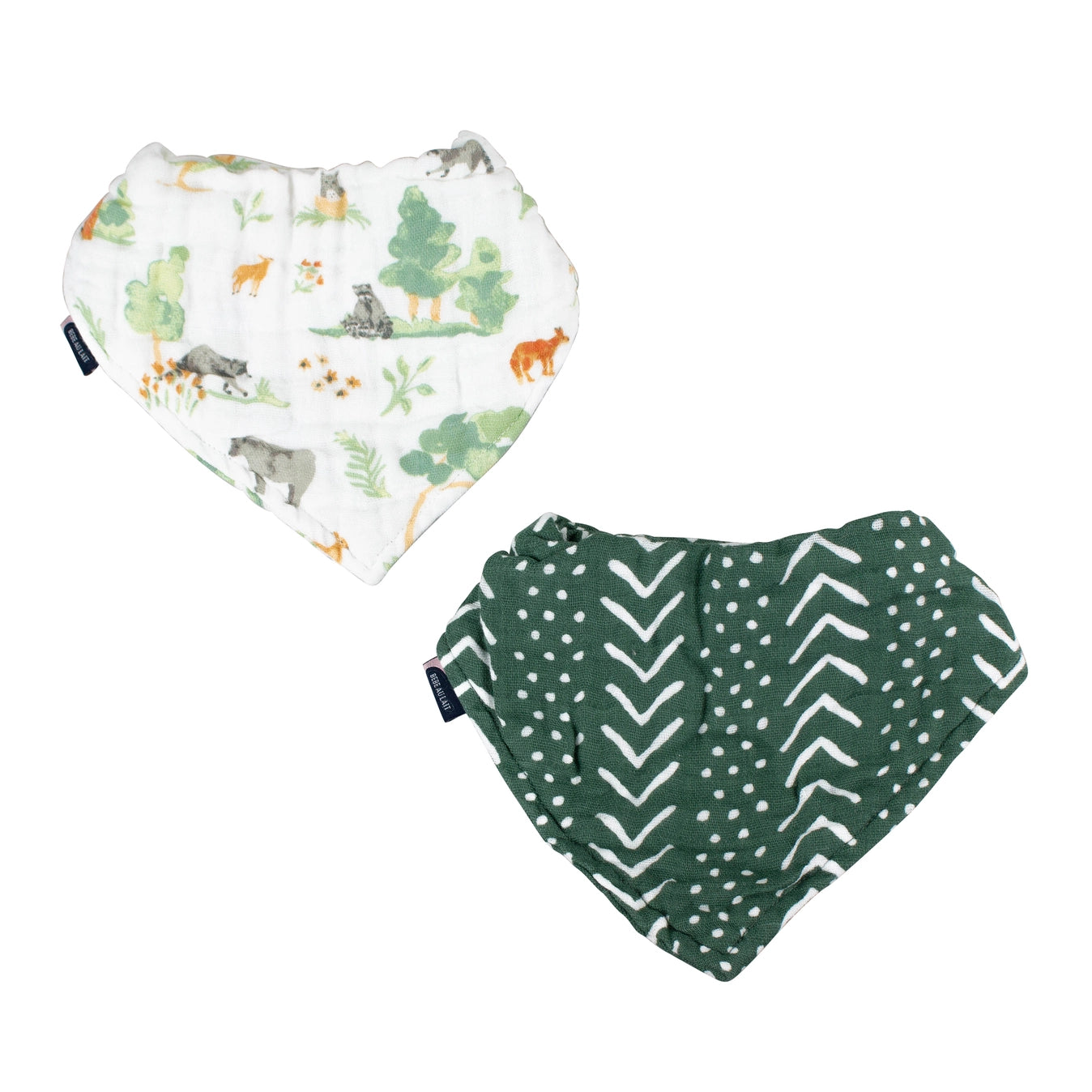 Forest Friends + Mudcloth Classic Muslin Bandana Bib Set  - Doodlebug's Children's Boutique