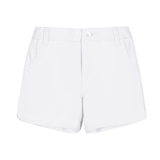 White Organic Stretch Chino Short - Doodlebug's Children's Boutique
