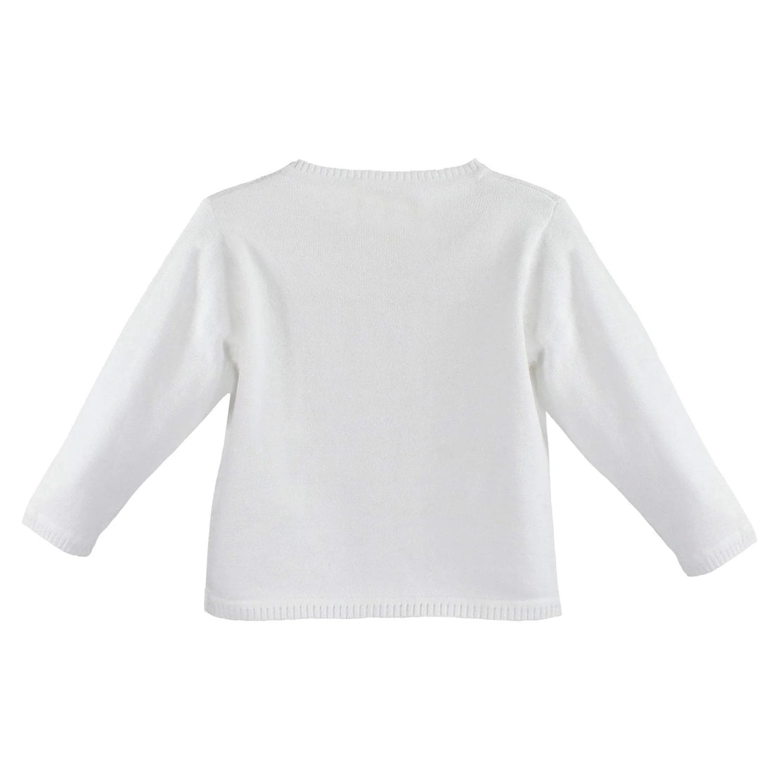 Ladder Edge Cardigan Sweater in White  - Doodlebug's Children's Boutique