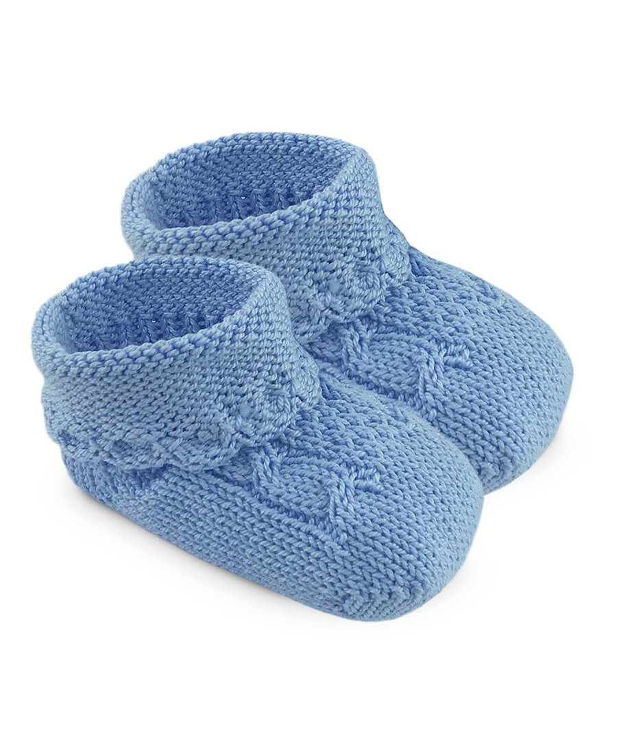 Cable Bootie in Blue  - Doodlebug's Children's Boutique