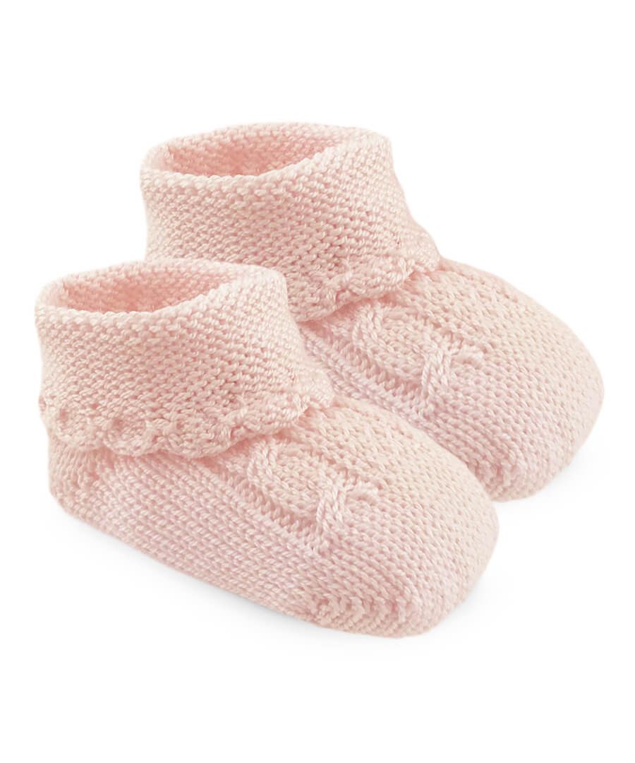 Cable Bootie in Pink  - Doodlebug's Children's Boutique