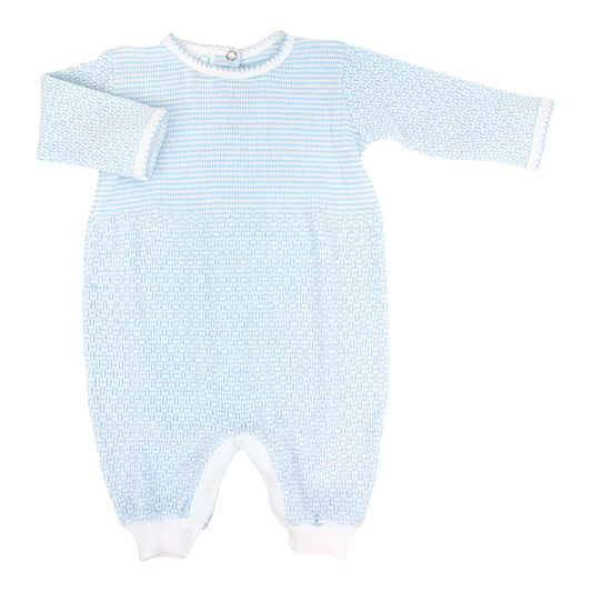 Solid Blue Long Sleeve Romper - Doodlebug's Children's Boutique