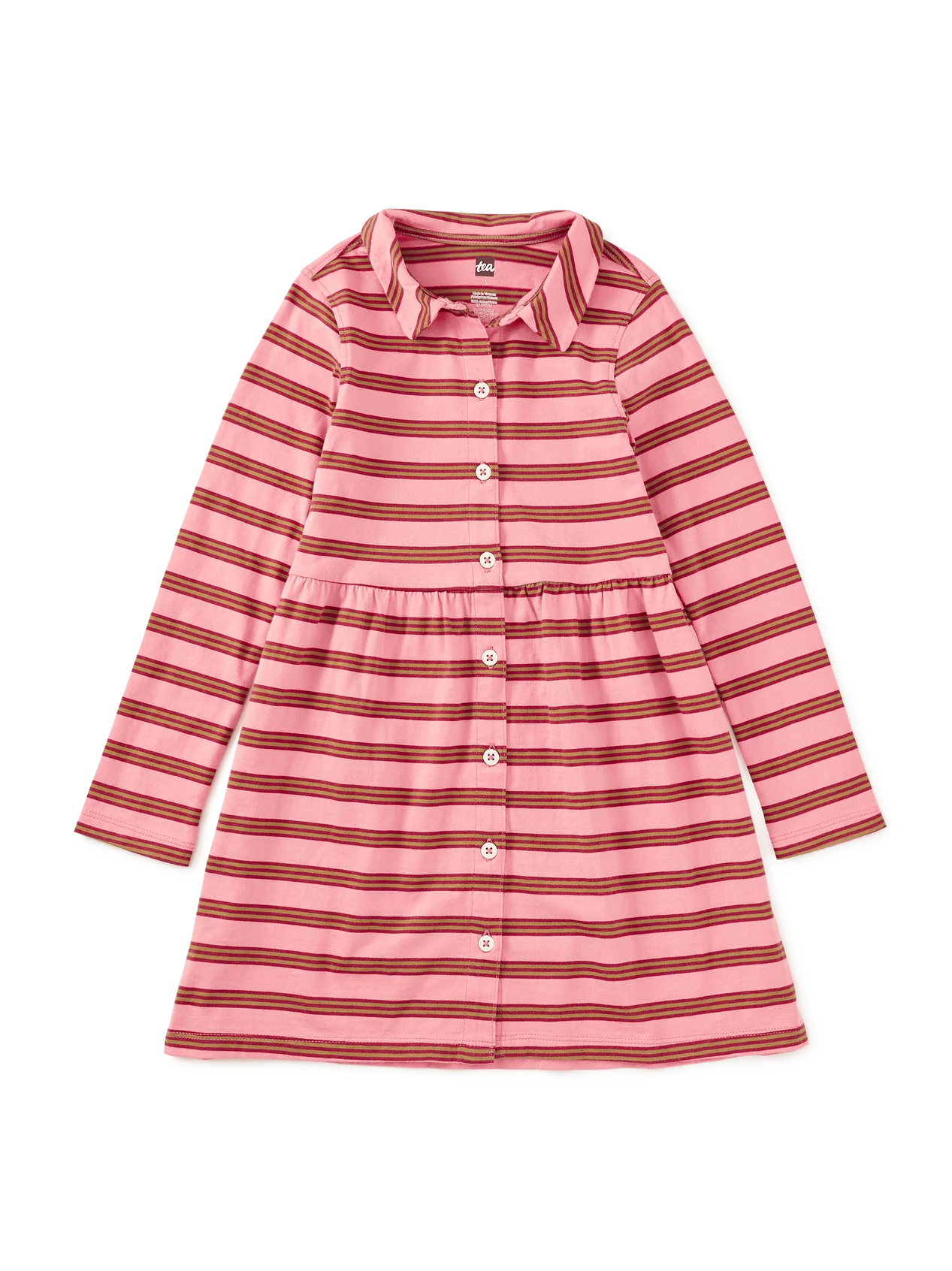 Sachet Pink Stripe Collared Shirtdress