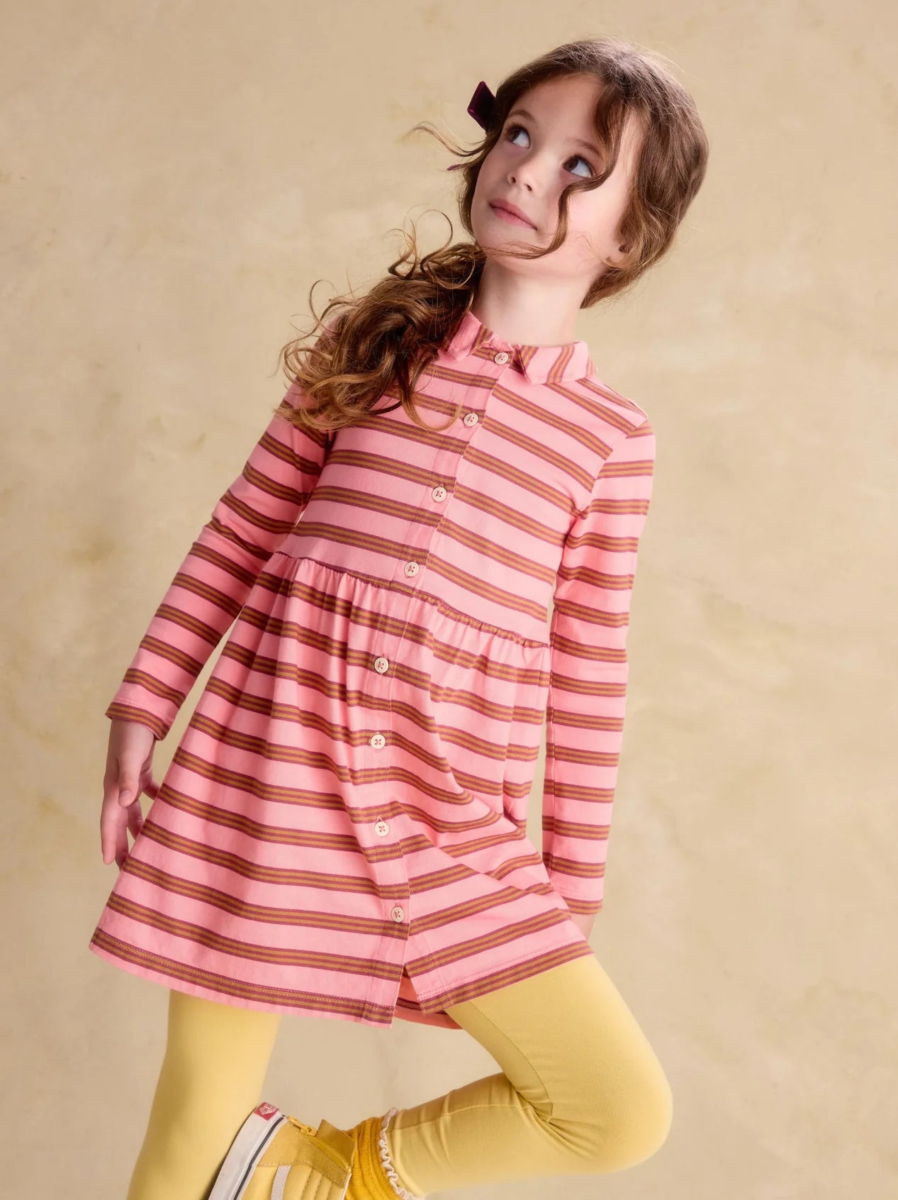 Sachet Pink Stripe Collared Shirtdress
