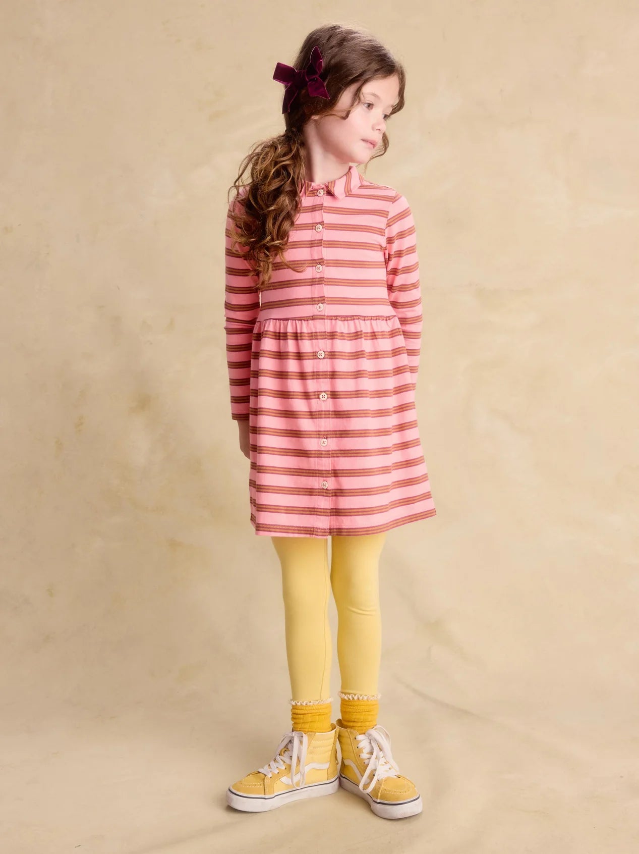 Sachet Pink Stripe Collared Shirtdress