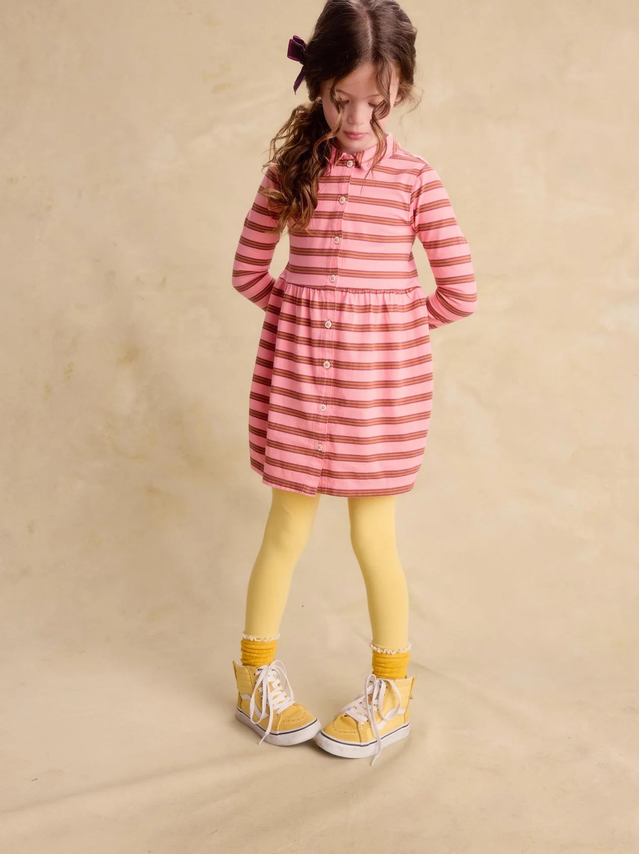 Sachet Pink Stripe Collared Shirtdress
