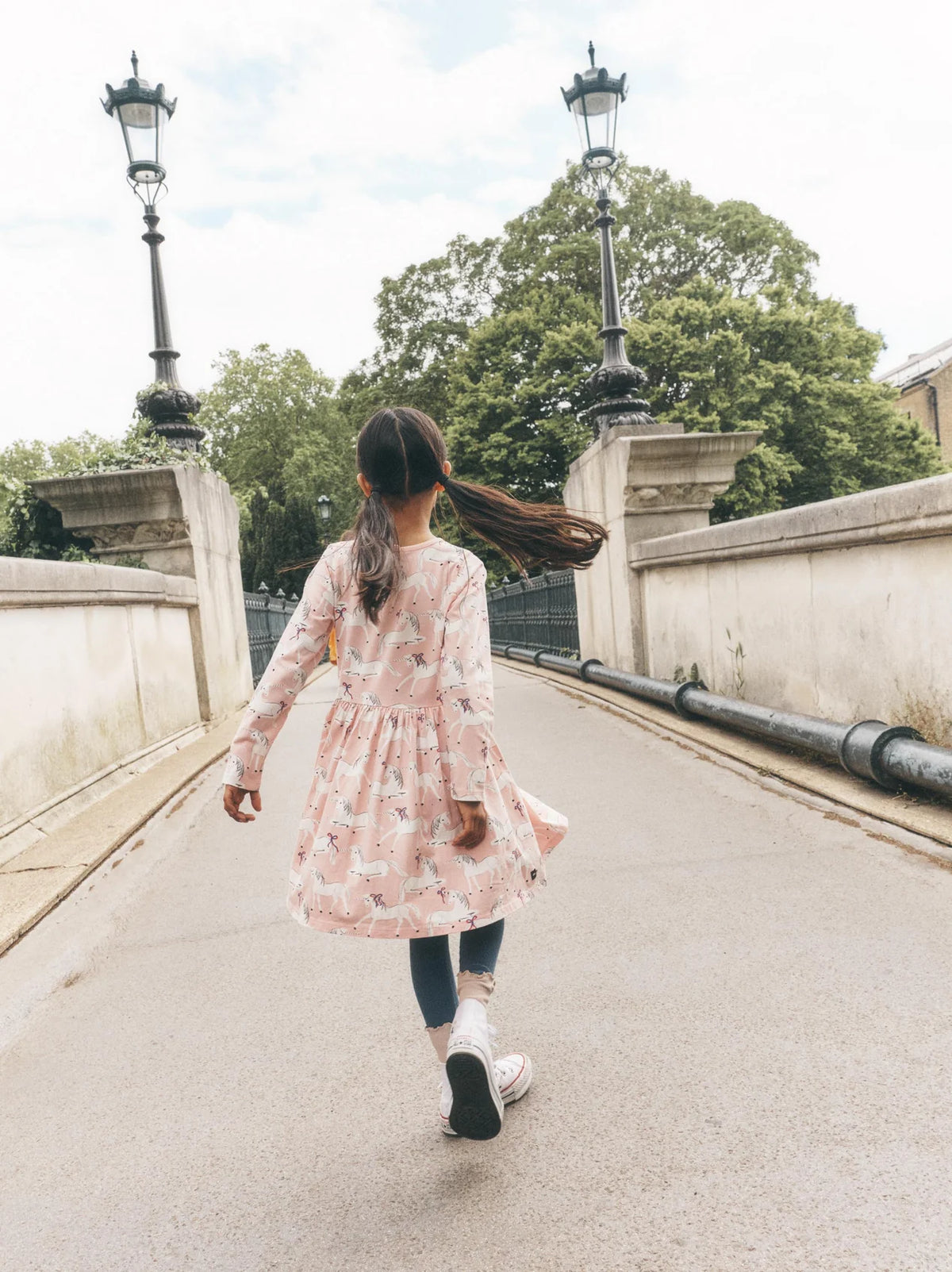 Royal Meadow Unicorns Long Sleeve Wrap Neck Dress