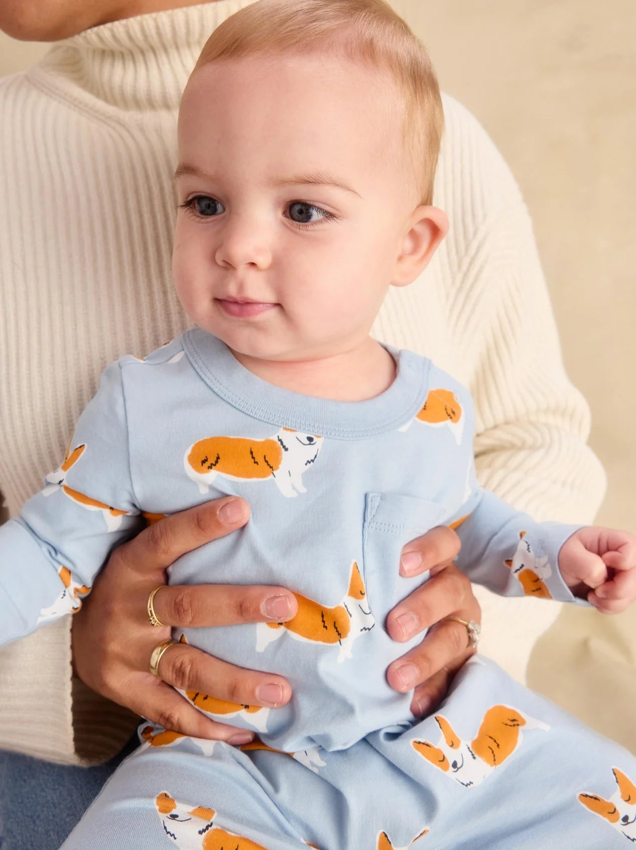 Cutie Corgis Long Sleeve Pocket Romper