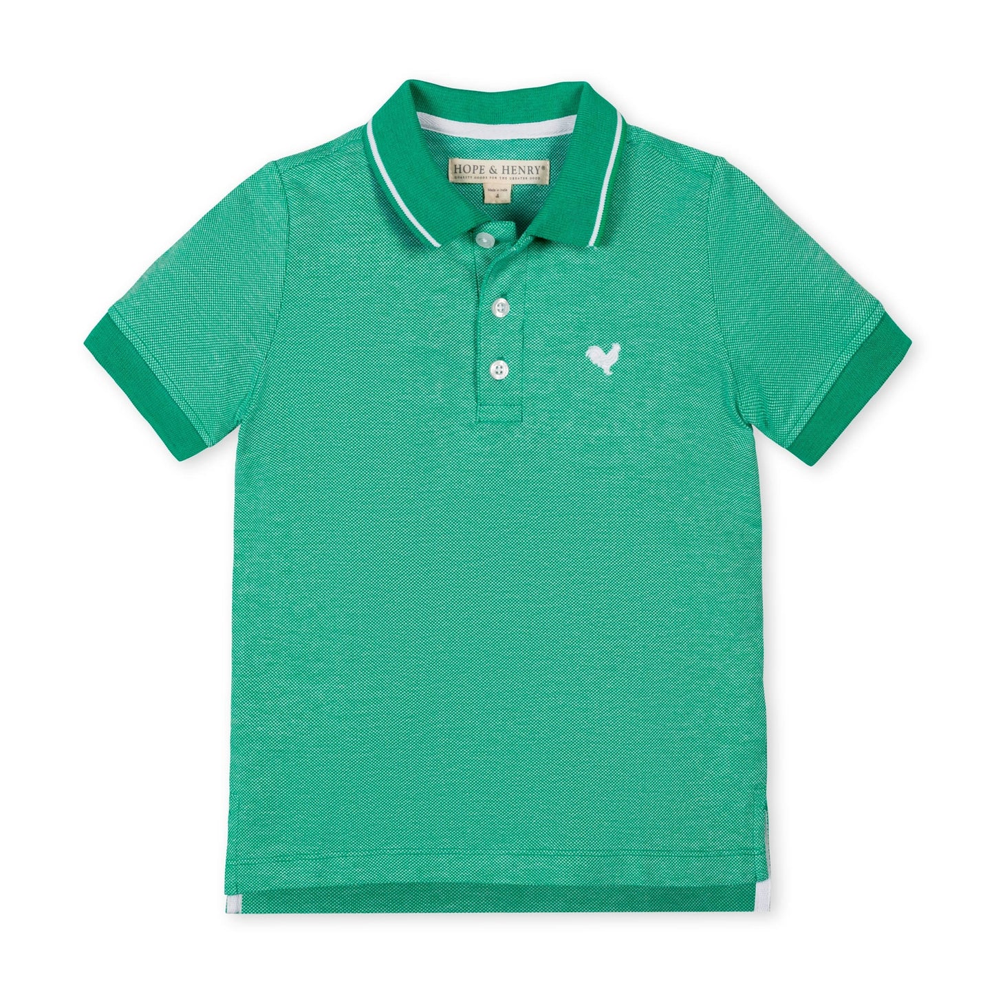 Kelly Green Organic Pique Polo - Doodlebug's Children's Boutique