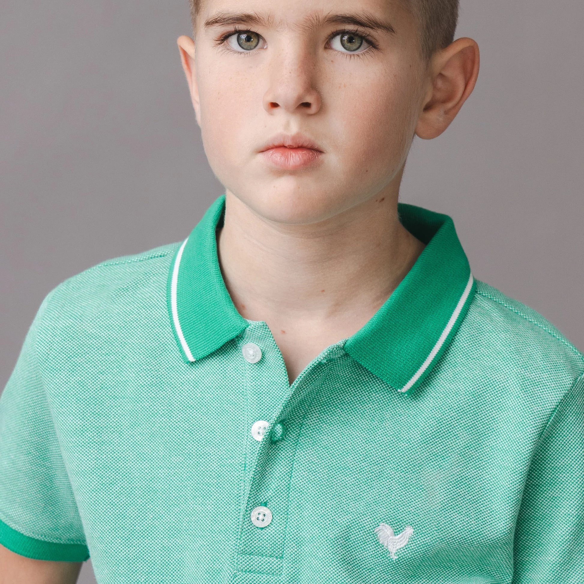 Kelly Green Organic Pique Polo - Doodlebug's Children's Boutique