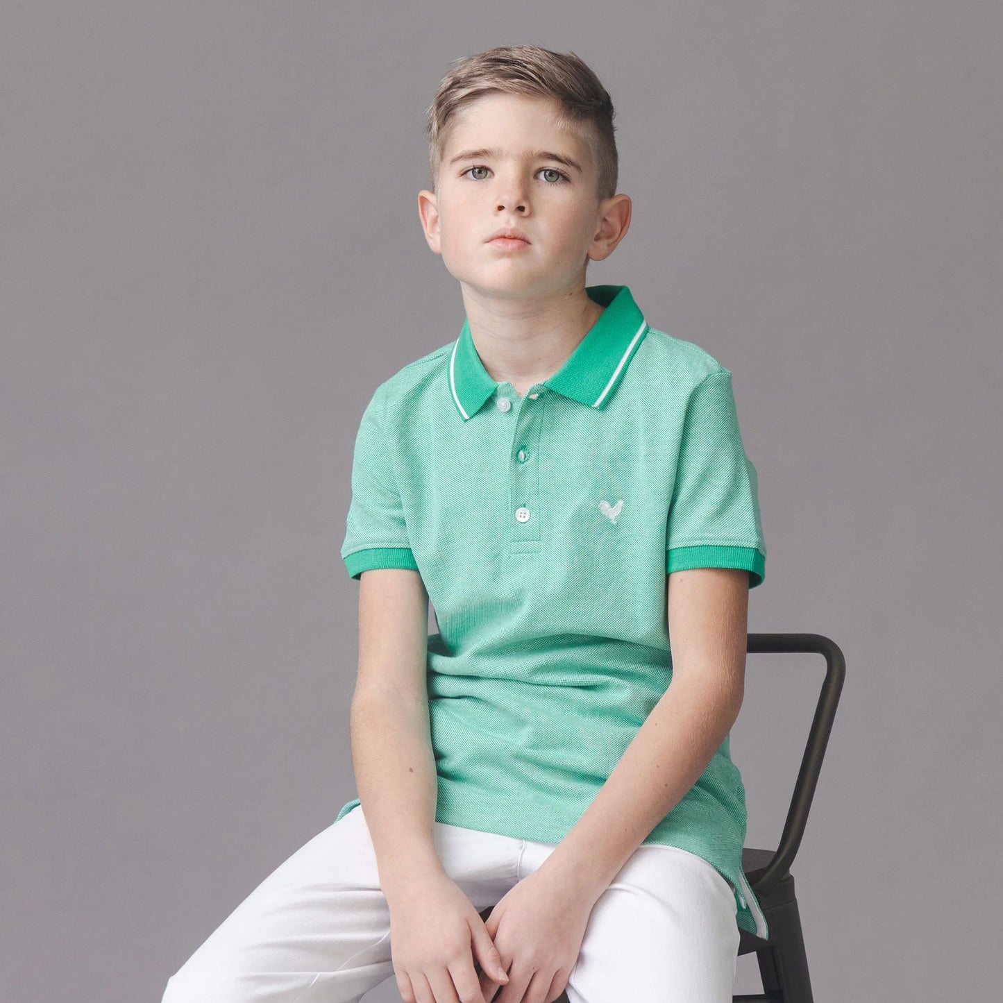 Kelly Green Organic Pique Polo - Doodlebug's Children's Boutique