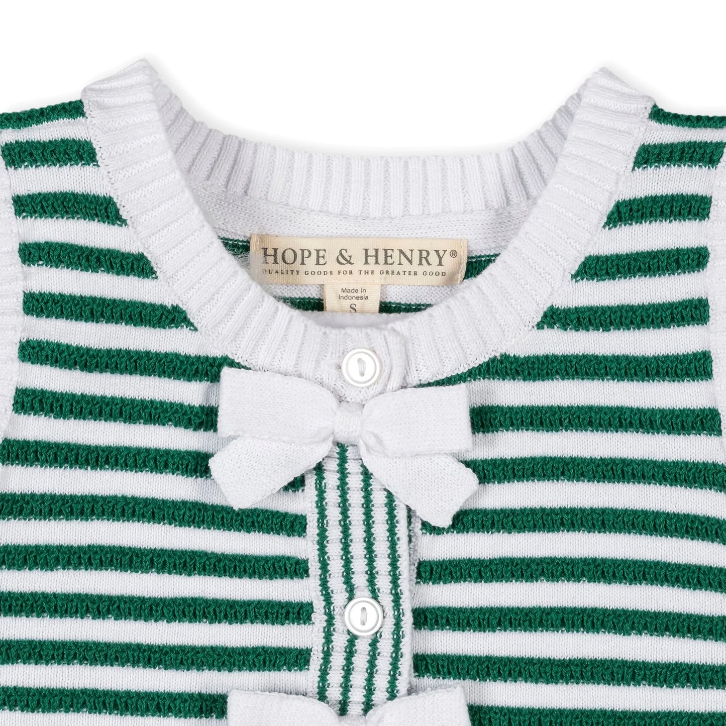 Kelly Green Stripe Organic Button Front Sweater Tank - Doodlebug's Children's Boutique
