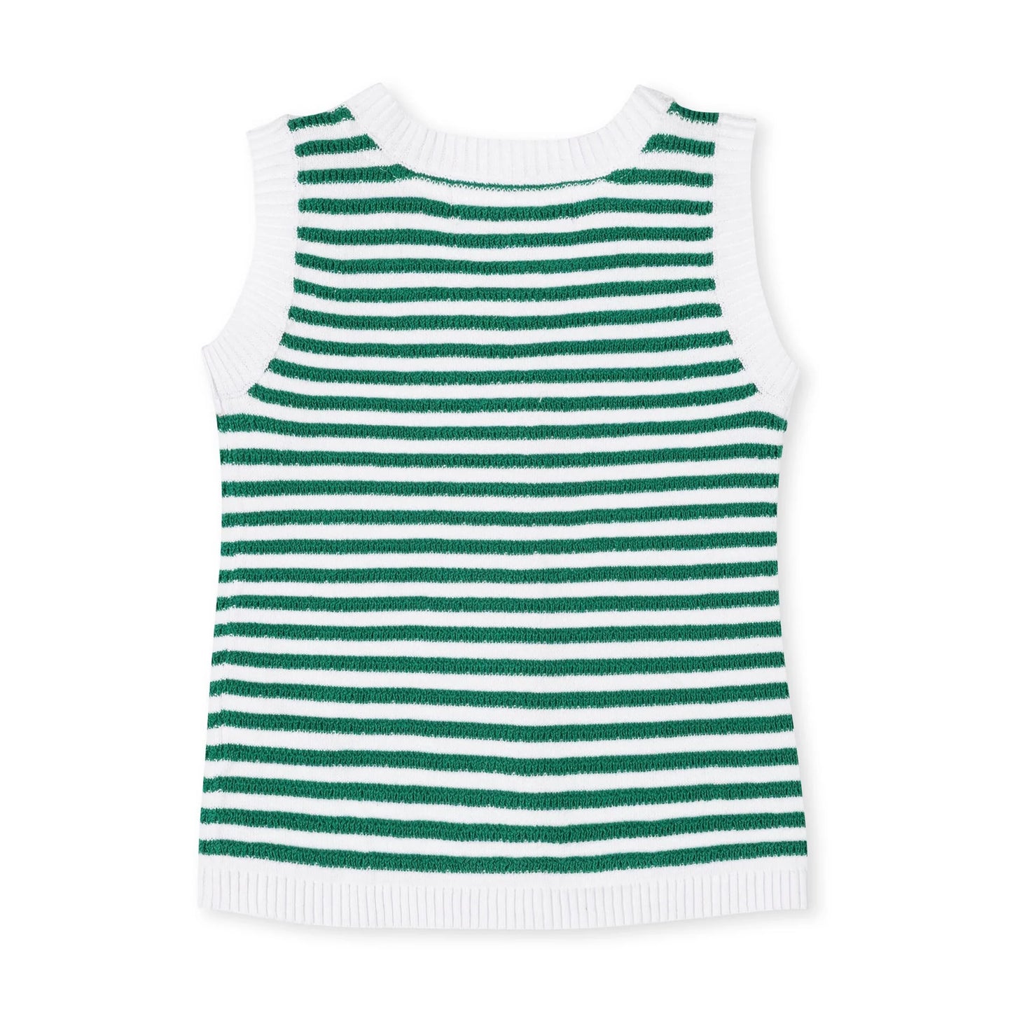 Kelly Green Stripe Organic Button Front Sweater Tank - Doodlebug's Children's Boutique