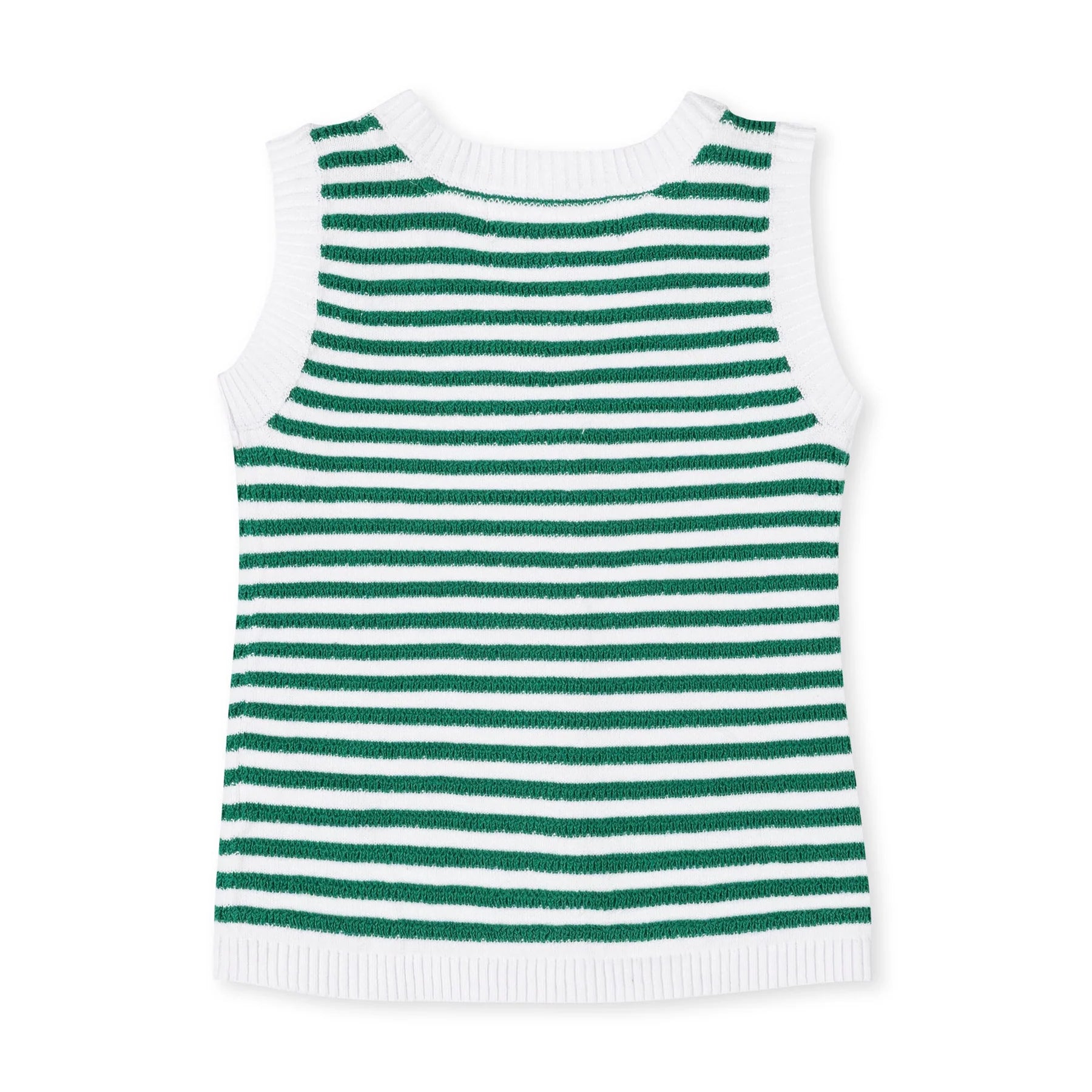 Kelly Green Stripe Organic Button Front Sweater Tank - Doodlebug's Children's Boutique