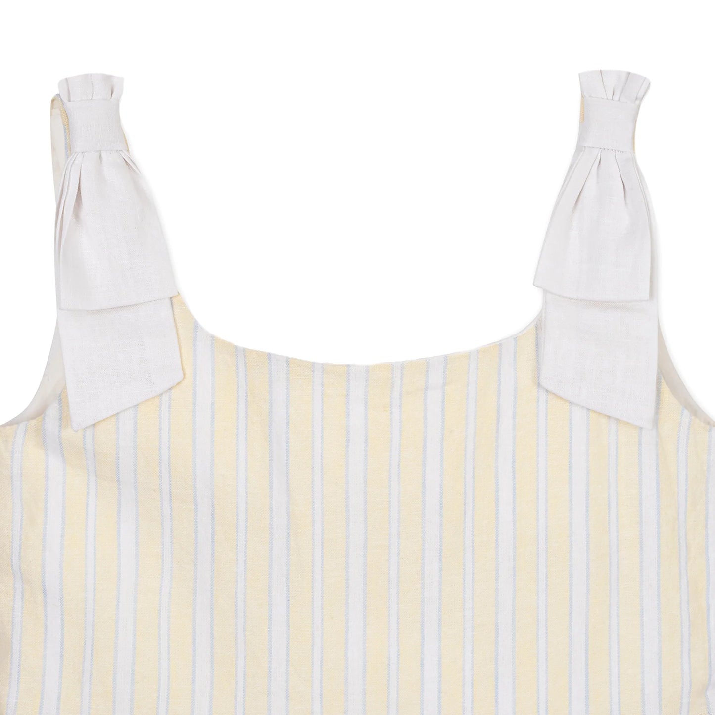 Sunlit Stripe Linen Bow Shoulder Dress - Doodlebug's Children's Boutique
