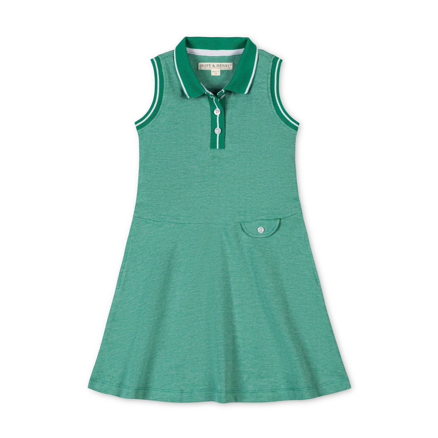 Kelly Green Organic Pique Polo Dress - Doodlebug's Children's Boutique