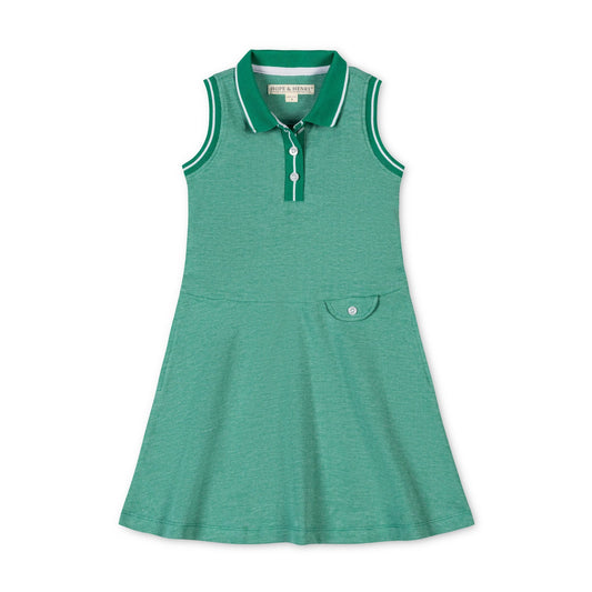 Kelly Green Organic Pique Polo Dress - Doodlebug's Children's Boutique