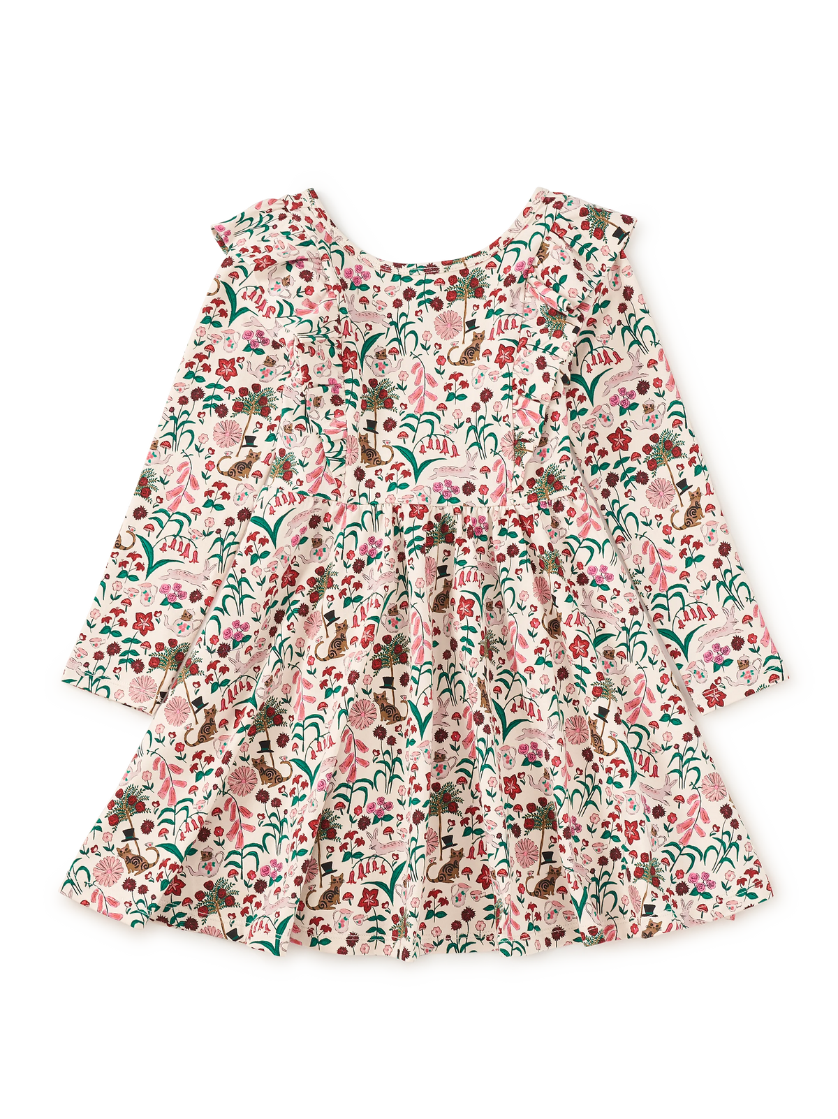 Tea Party Floral Ruffle Shoulder Ballet Dress