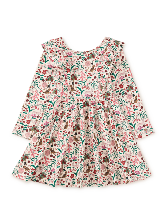Tea Party Floral Ruffle Shoulder Ballet Dress