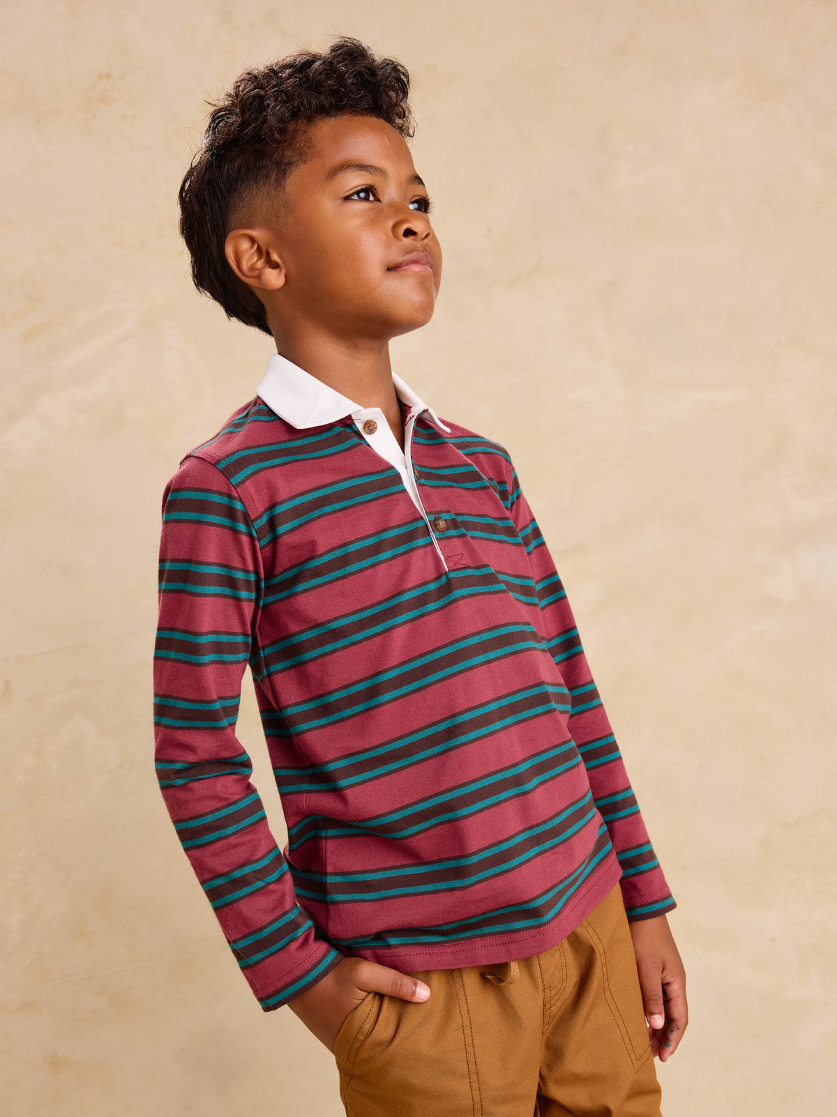 Sangria Long Sleeve Rugby Polo