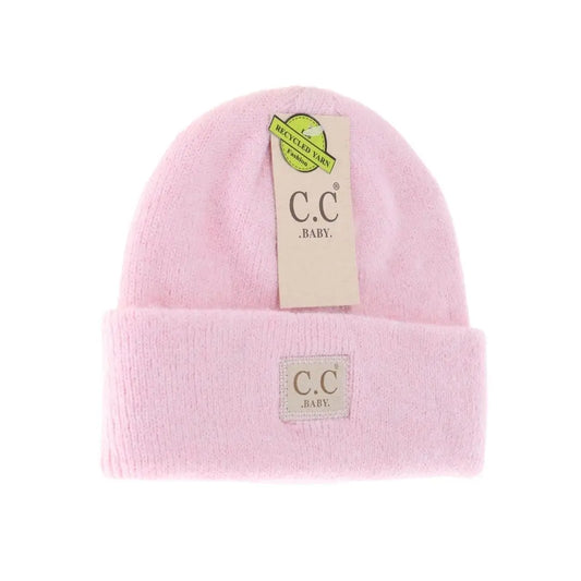 Light Pink Soft Ribbed Baby Beanie  - Doodlebug's Children's Boutique
