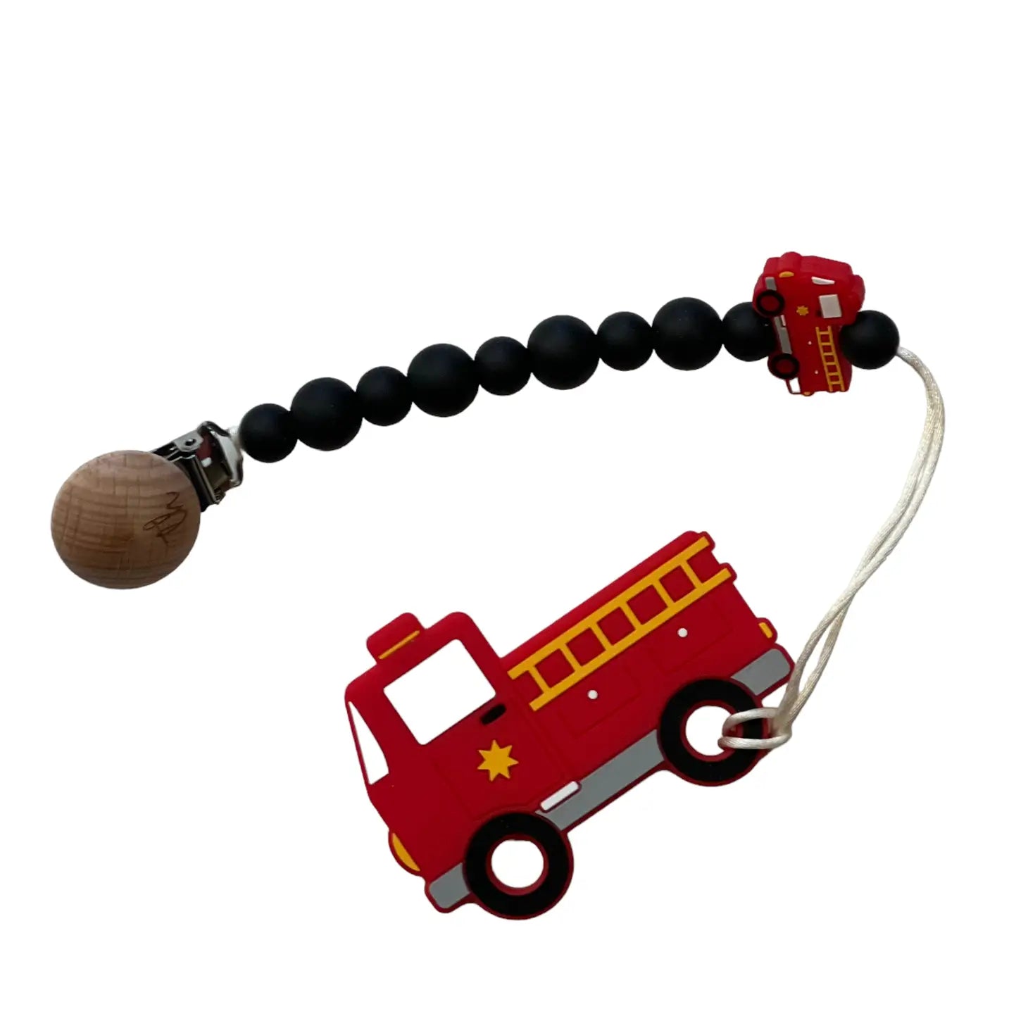 Fire Truck Teether & Clip  - Doodlebug's Children's Boutique