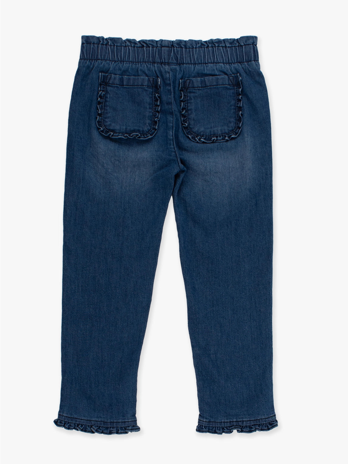 Medium Wash Stretch Ruffle Jeans