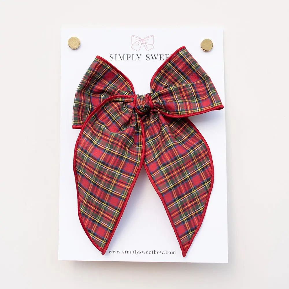 Large Edged Bow with Clip in Gloria - Doodlebug's Children's Boutique
