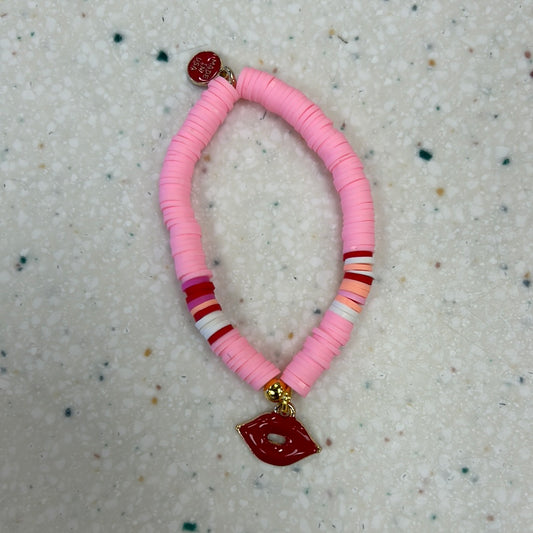 Valentine's Bracelet Pink Kiss - Doodlebug's Children's Boutique