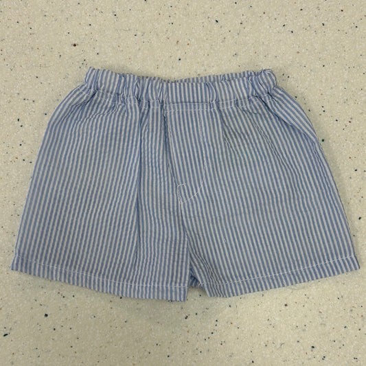 Baby Blue Seersucker Shorts  - Doodlebug's Children's Boutique