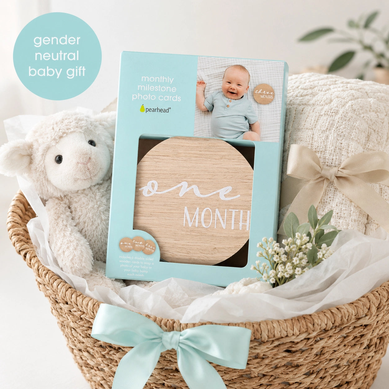 White Wooden Reversible Milestone Photo Cards