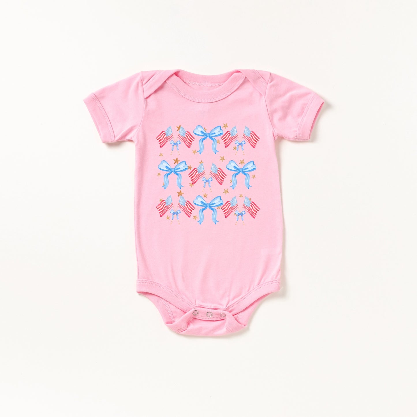 American Flag & Bows Bodysuit - Doodlebug's Children's Boutique