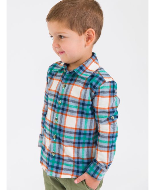 Peyton Plaid Long Sleeve Button Down Shirt - Doodlebug's Children's Boutique